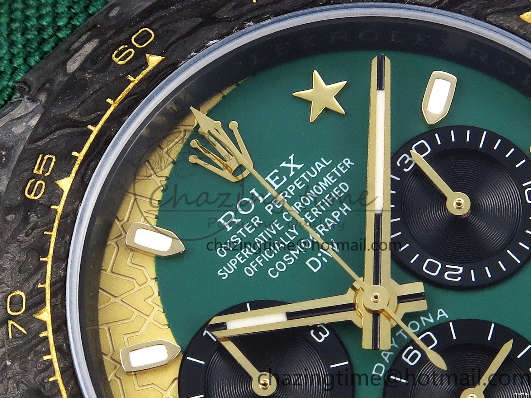 Nylon A7750 on YG DIW Dial Carbon Green Case Green Edition Daytona and Bezel Strap DIWF 0428